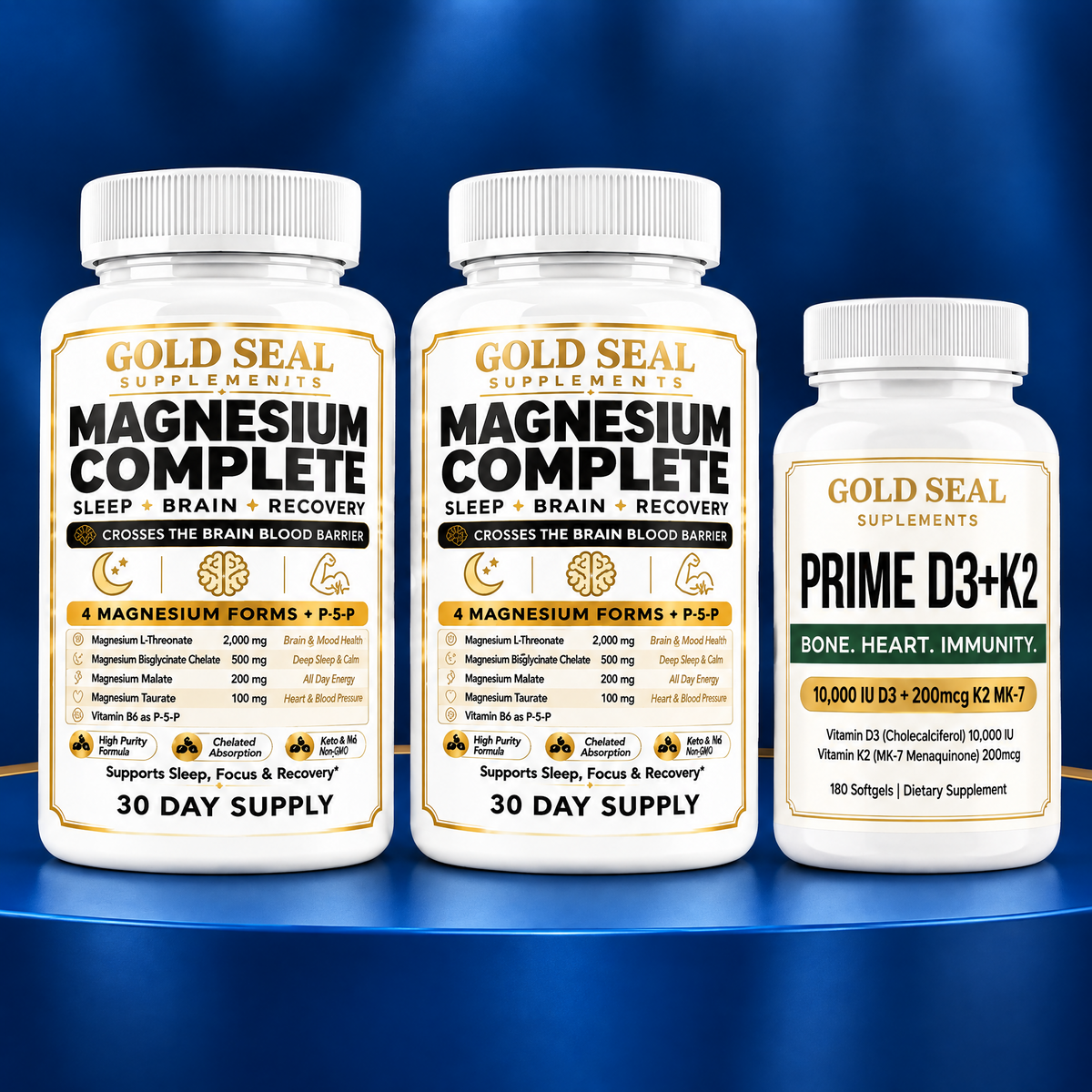 2x Gold Seal Magnesium™ + 1 D3k2